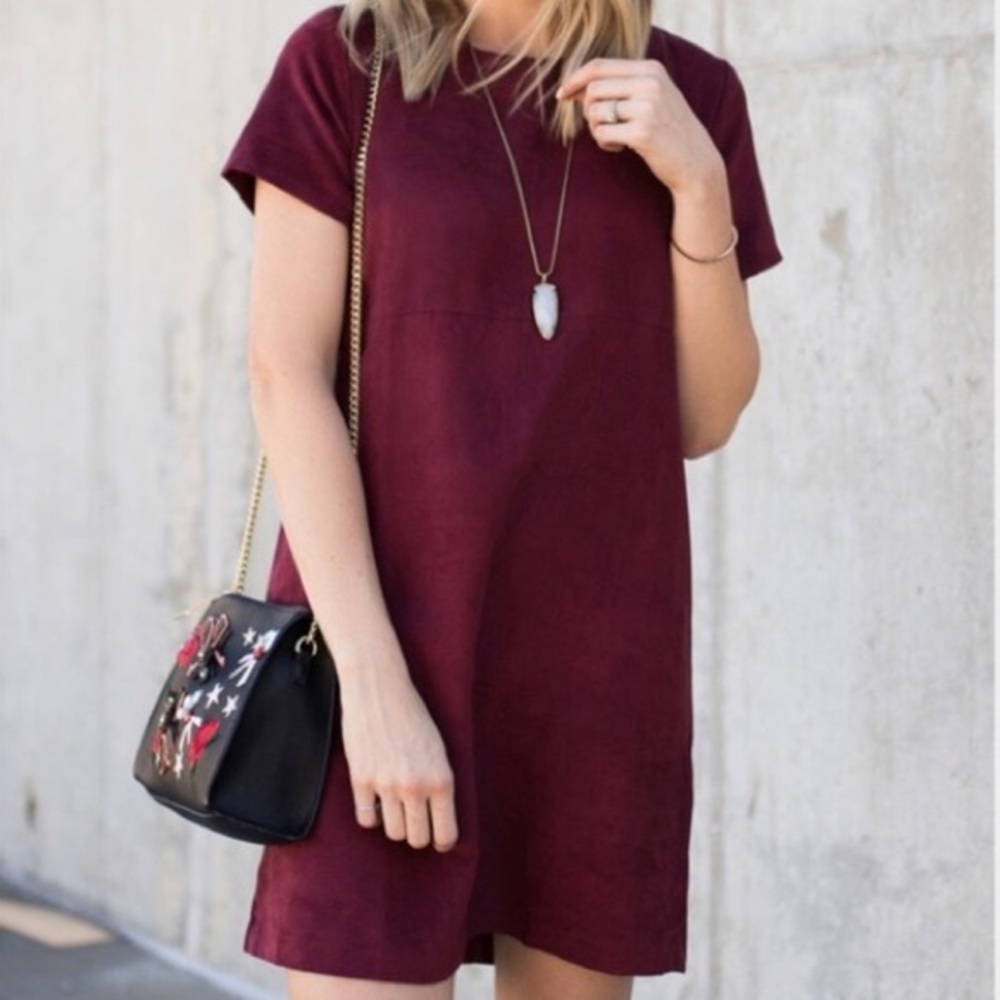 Maroon T-Shirt Dress